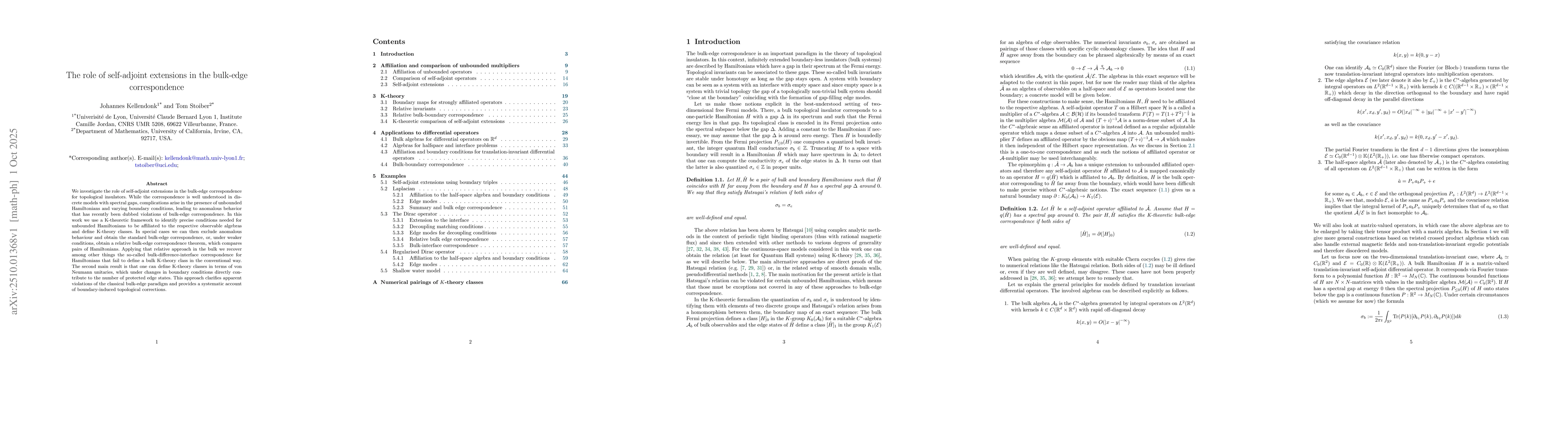 Thumbnail for The role of self-adjoint extensions in the bulk-edge correspondence