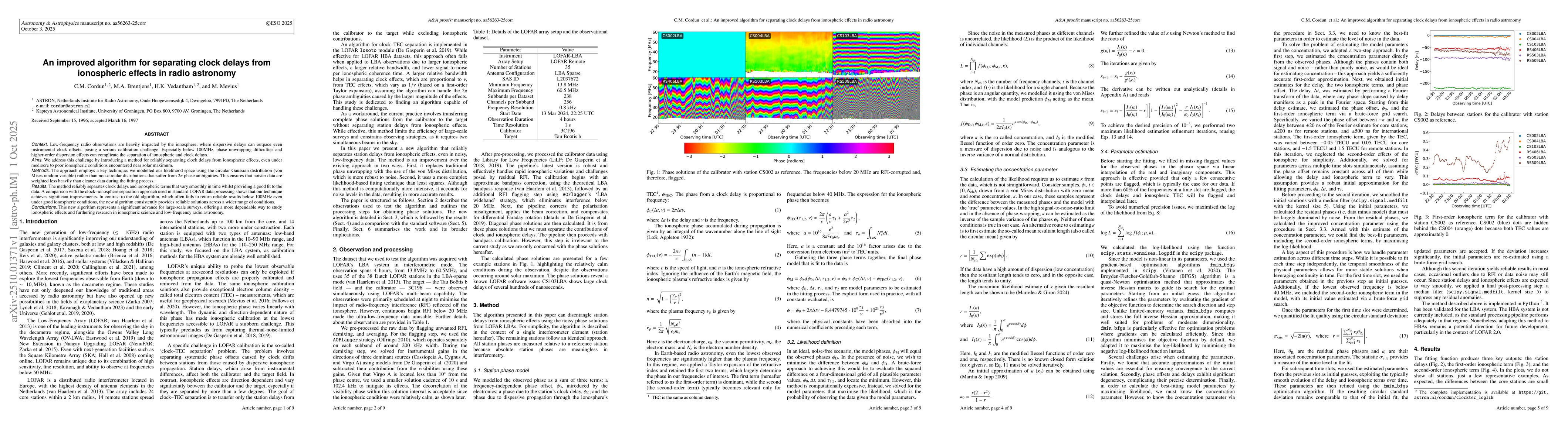 Thumbnail for An improved algorithm for separating clock delays from ionospheric
  effects in radio astronomy