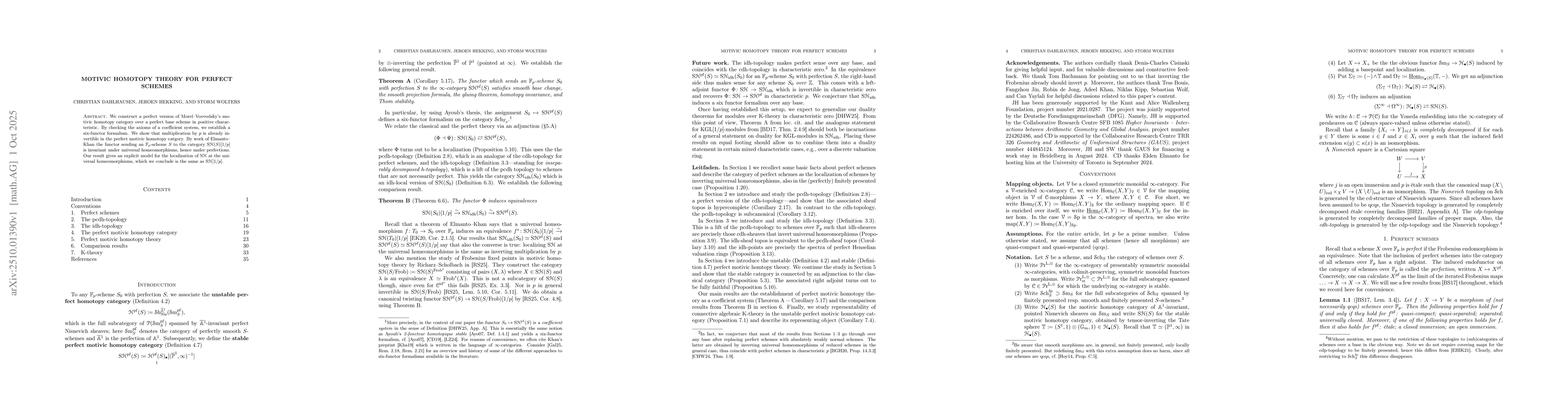 Thumbnail for Motivic homotopy theory for perfect schemes