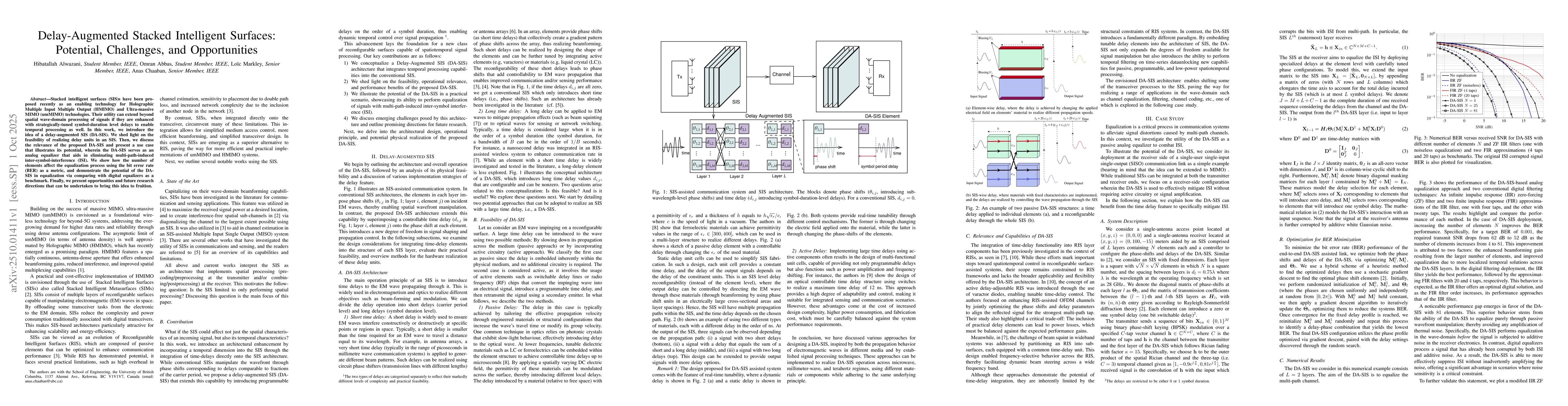 Thumbnail for Delay-Augmented Stacked Intelligent Surfaces: Potential, Challenges, and
  Opportunities