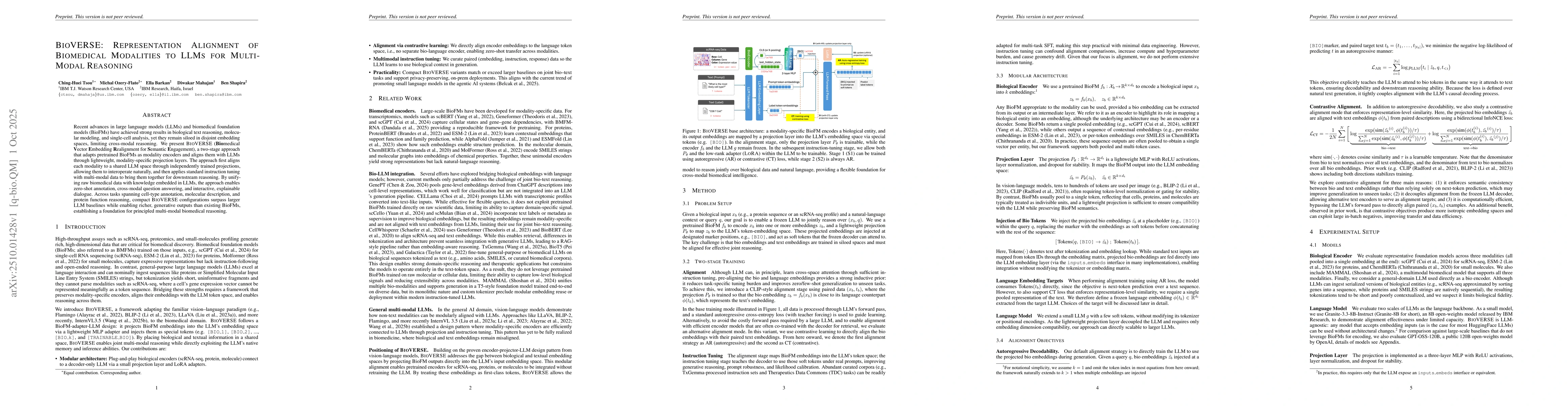 Thumbnail for BioVERSE: Representation Alignment of Biomedical Modalities to LLMs for
  Multi-Modal Reasoning
