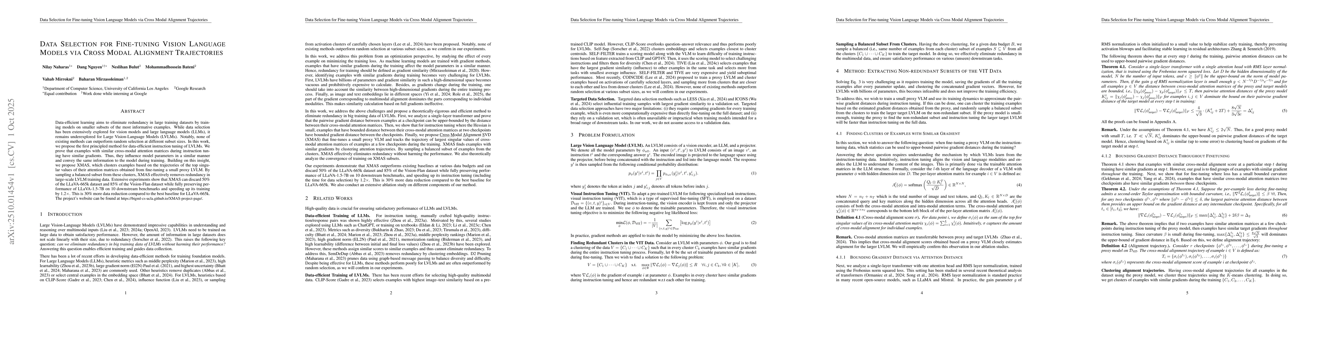 Thumbnail for Data Selection for Fine-tuning Vision Language Models via Cross Modal
  Alignment Trajectories