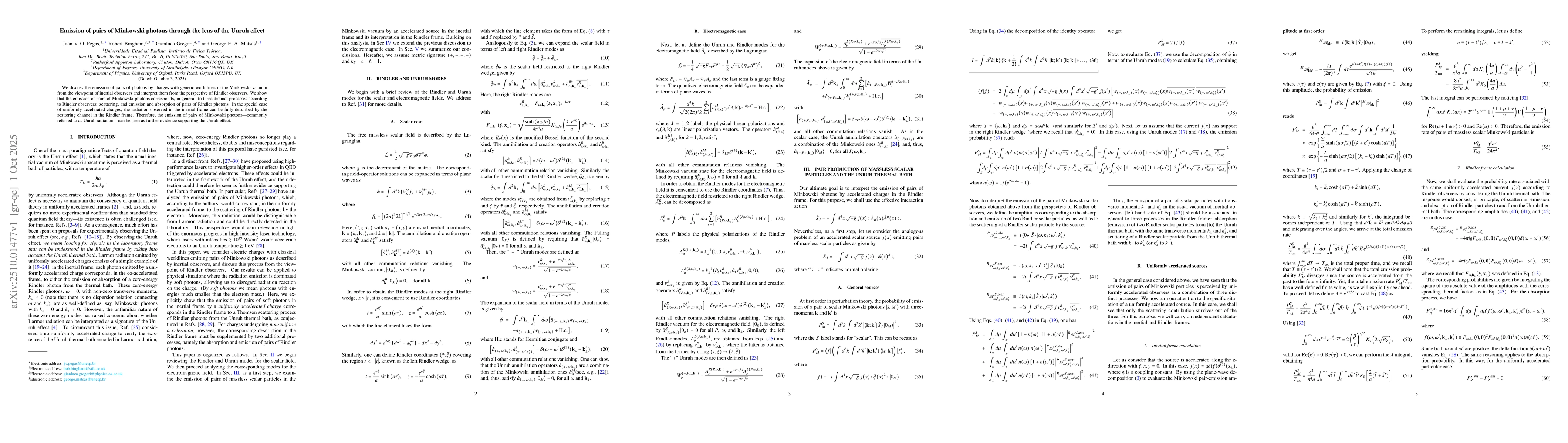 Thumbnail for Emission of pairs of Minkowski photons through the lens of the Unruh
  effect