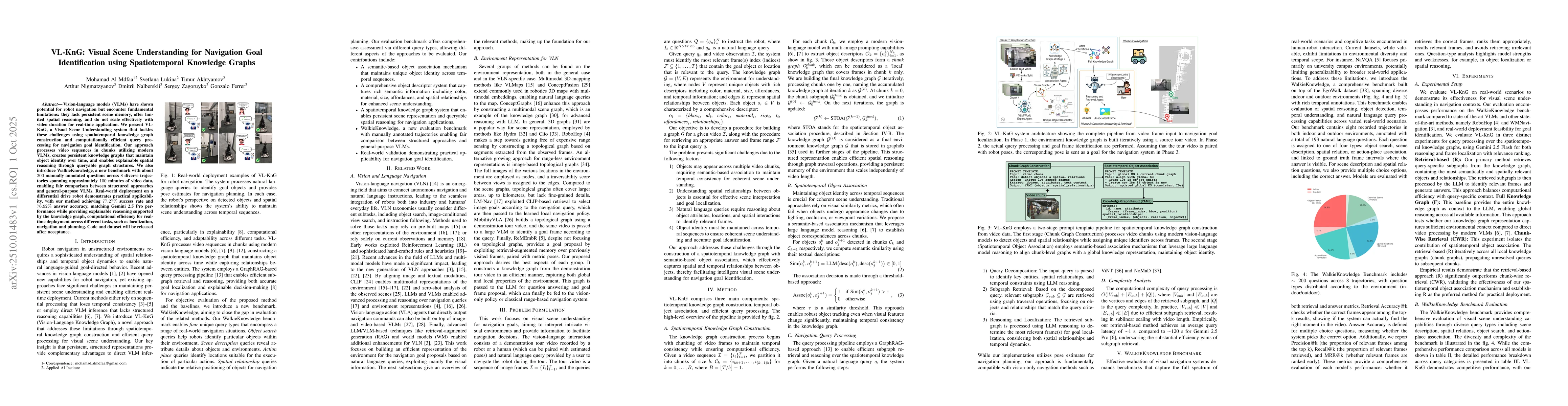 Thumbnail for VL-KnG: Visual Scene Understanding for Navigation Goal Identification
  using Spatiotemporal Knowledge Graphs