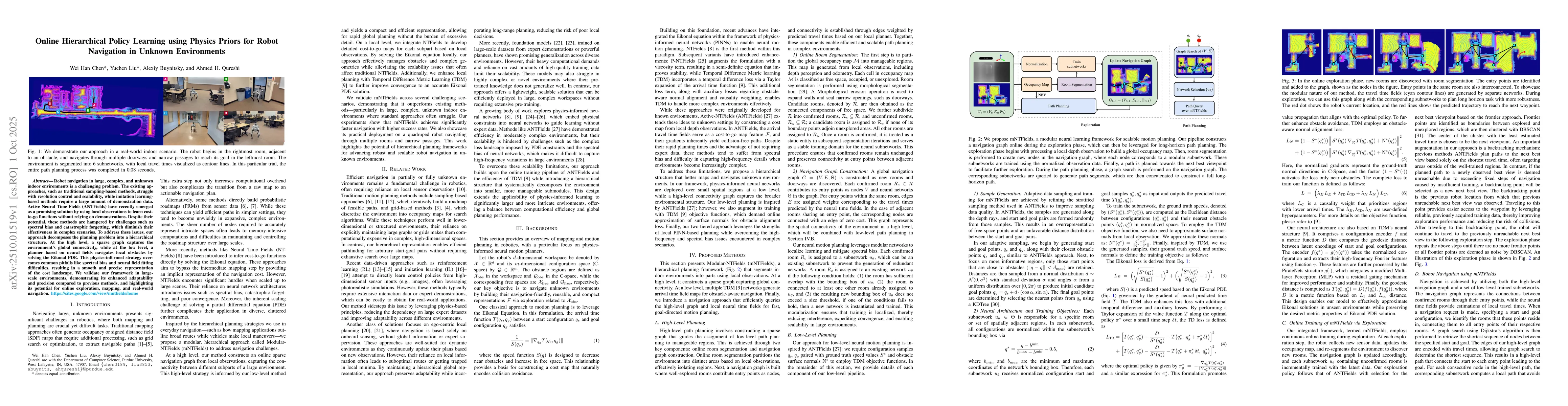 Thumbnail for Online Hierarchical Policy Learning using Physics Priors for Robot
  Navigation in Unknown Environments