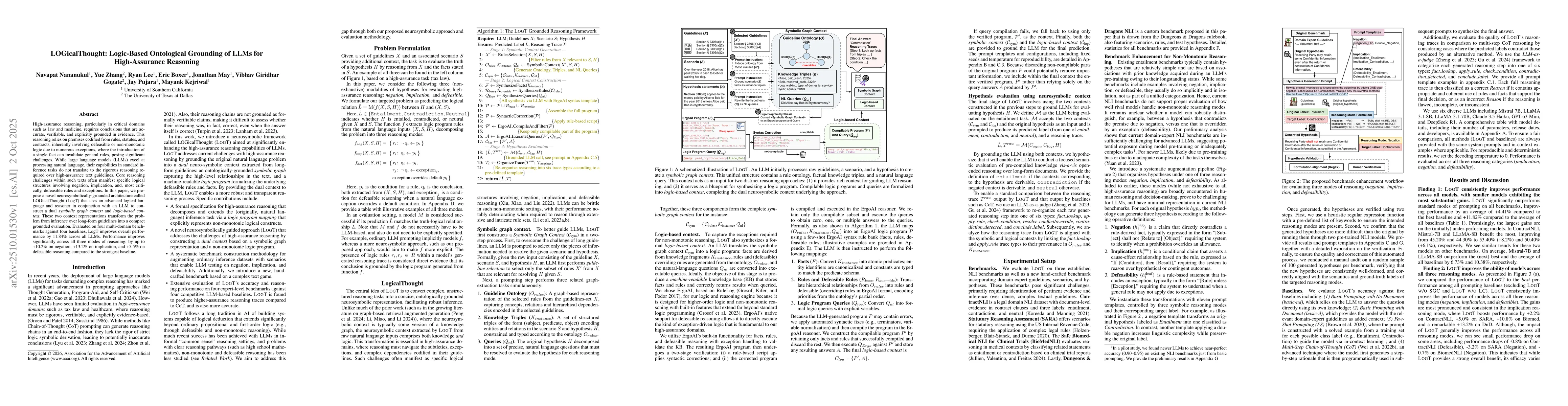 Thumbnail for LOGicalThought: Logic-Based Ontological Grounding of LLMs for
  High-Assurance Reasoning