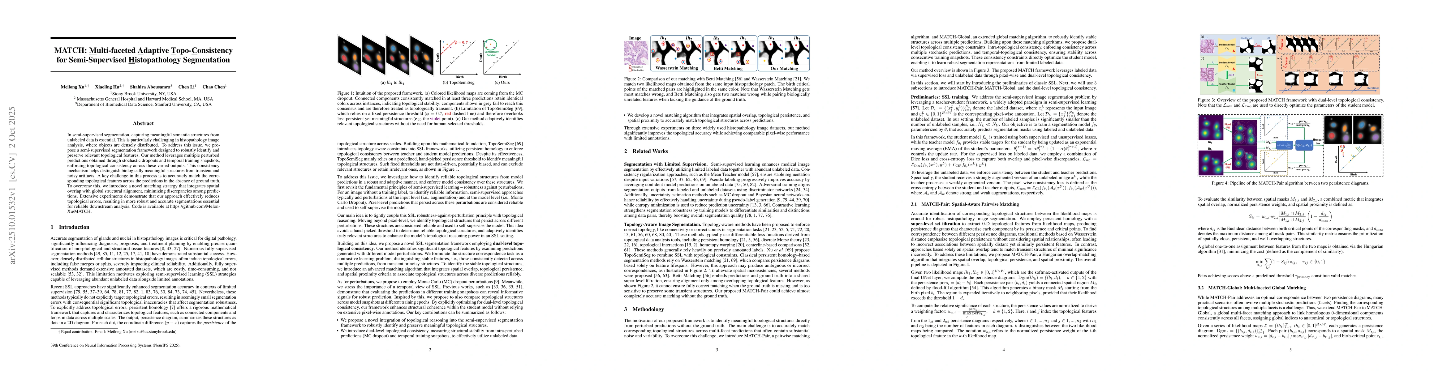 Thumbnail for MATCH: Multi-faceted Adaptive Topo-Consistency for Semi-Supervised
  Histopathology Segmentation
