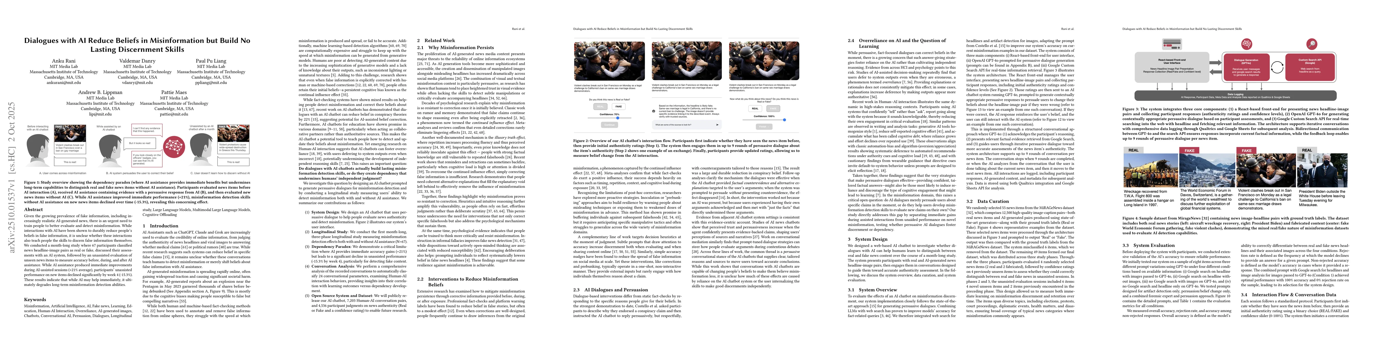 Thumbnail for Dialogues with AI Reduce Beliefs in Misinformation but Build No Lasting
  Discernment Skills