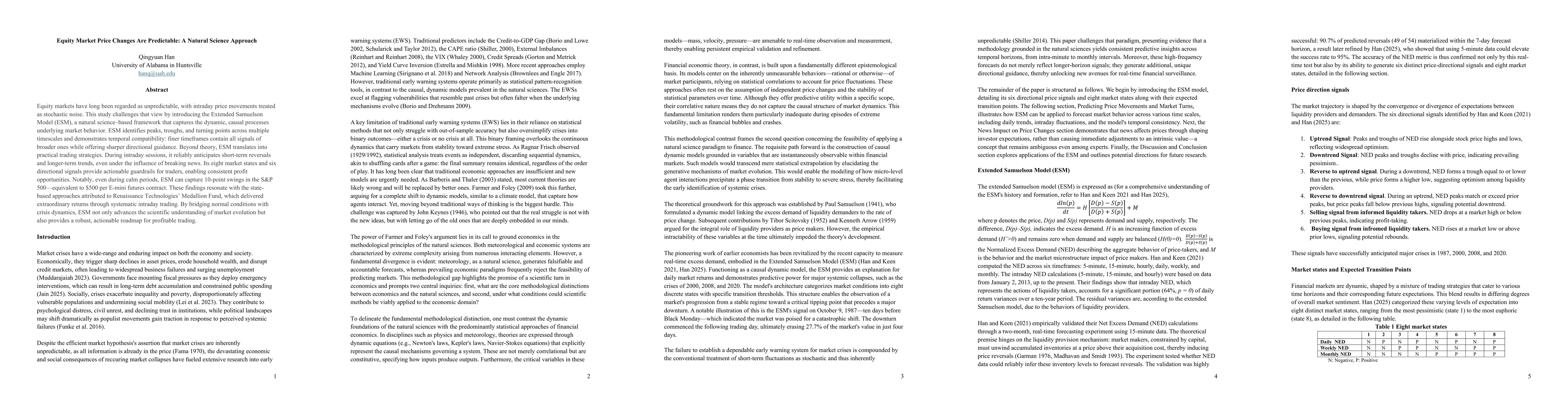 Thumbnail for Equity Market Price Changes Are Predictable: A Natural Science Approach