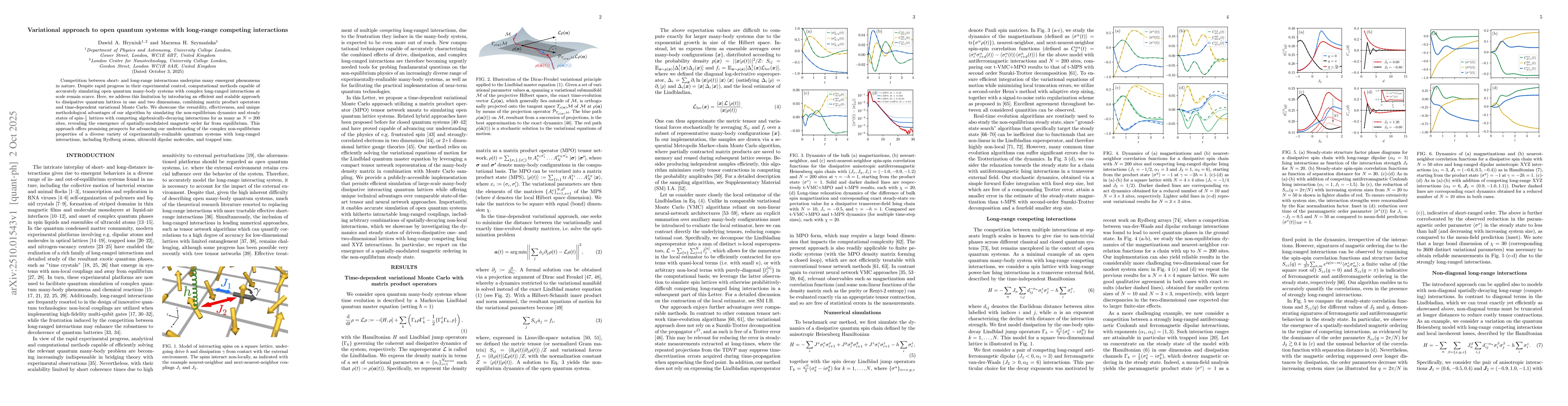 Thumbnail for Variational approach to open quantum systems with long-range competing
  interactions