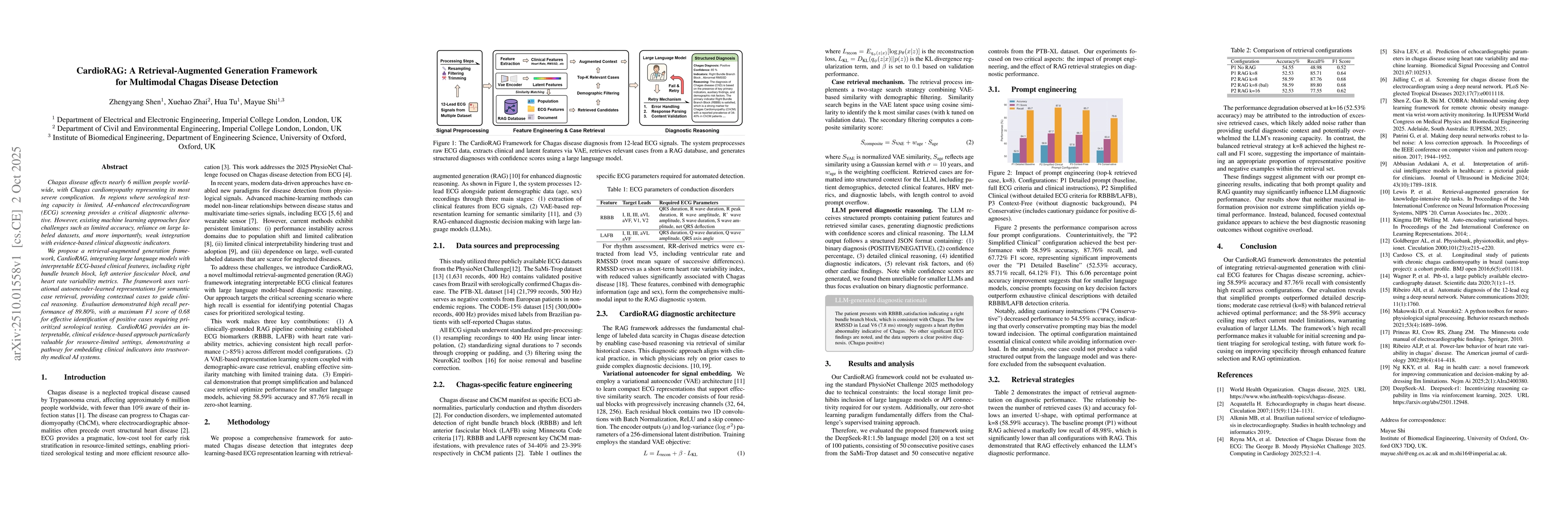 Thumbnail for CardioRAG: A Retrieval-Augmented Generation Framework for Multimodal
  Chagas Disease Detection