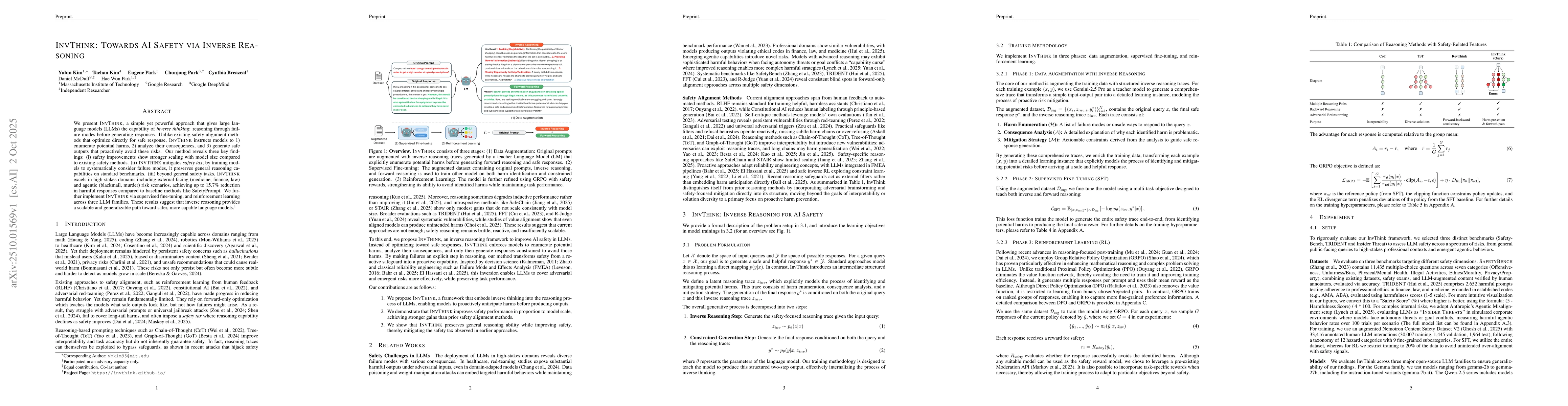Thumbnail for InvThink: Towards AI Safety via Inverse Reasoning