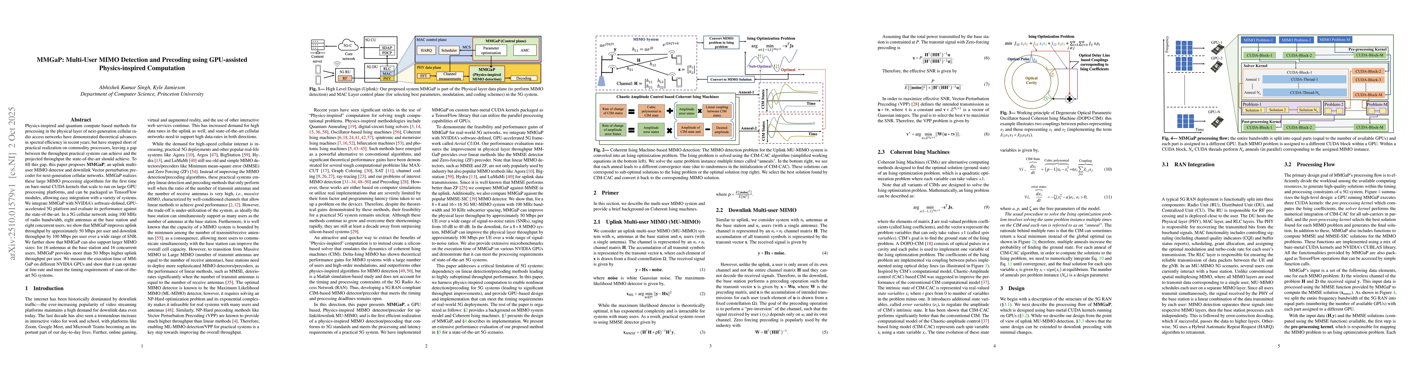 Thumbnail for MMGaP: Multi-User MIMO Detection and Precoding using GPU-assisted
  Physics-inspired Computation