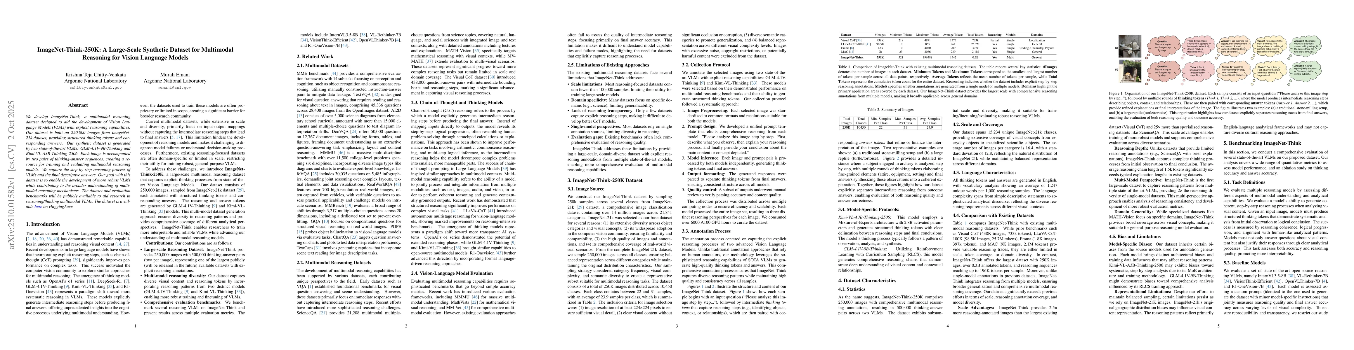 Thumbnail for ImageNet-Think-250K: A Large-Scale Synthetic Dataset for Multimodal
  Reasoning for Vision Language Models