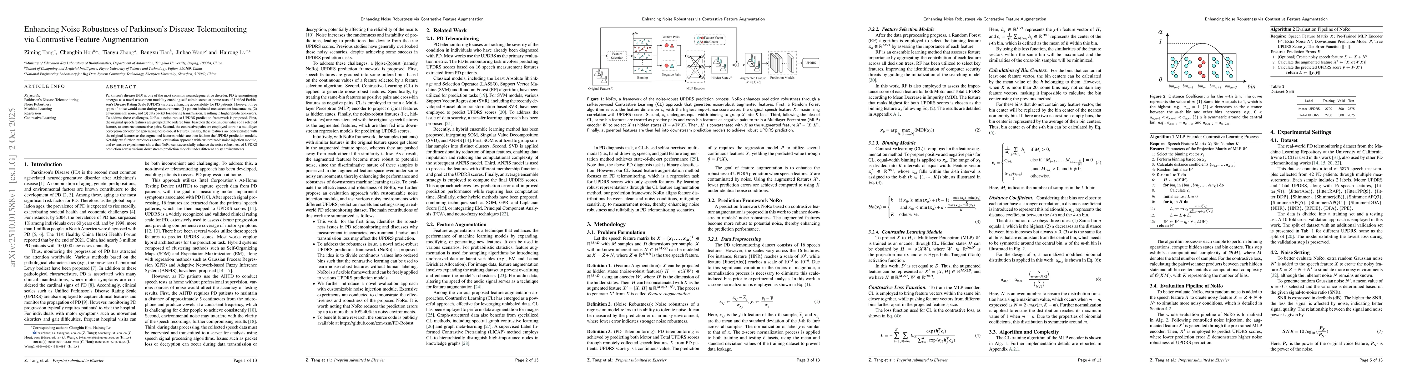 Thumbnail for Enhancing Noise Robustness of Parkinson's Disease Telemonitoring via
  Contrastive Feature Augmentation