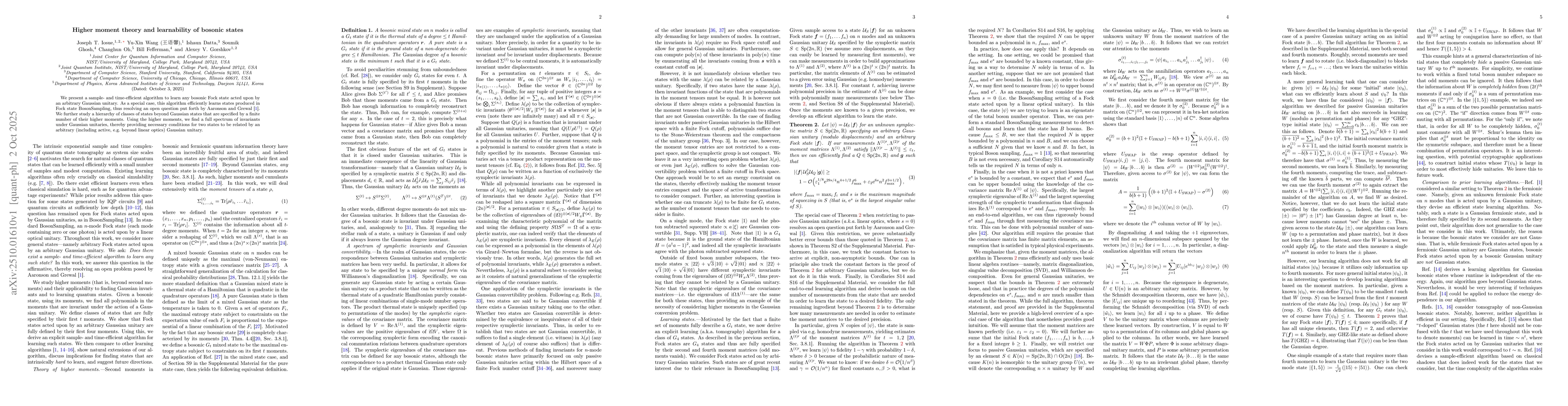 Thumbnail for Higher moment theory and learnability of bosonic states