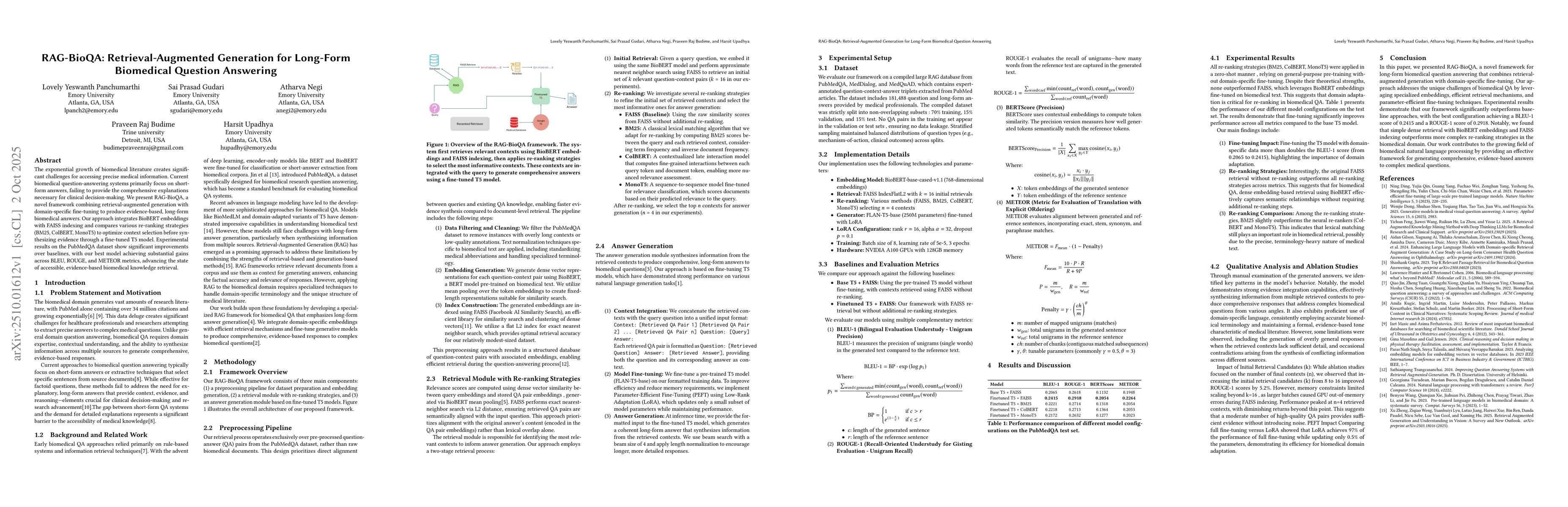 Thumbnail for RAG-BioQA Retrieval-Augmented Generation for Long-Form Biomedical
  Question Answering