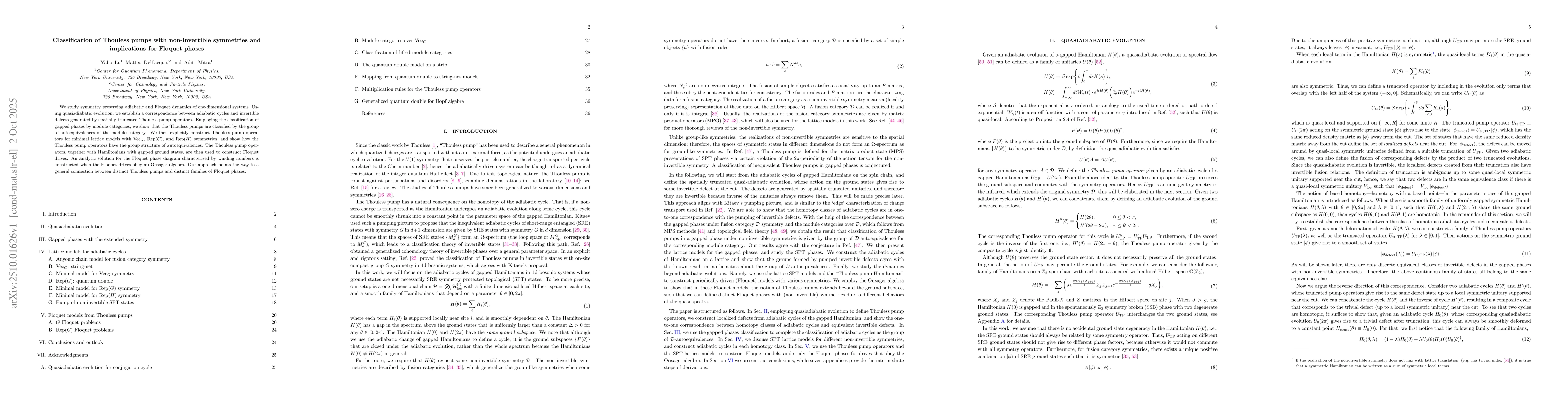 Thumbnail for Classification of Thouless pumps with non-invertible symmetries and
  implications for Floquet phases