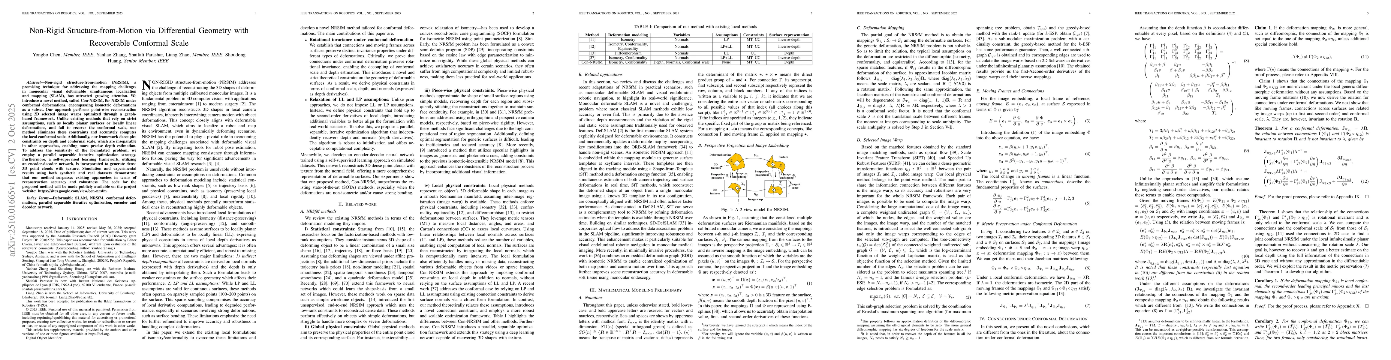 Thumbnail for Non-Rigid Structure-from-Motion via Differential Geometry with
  Recoverable Conformal Scale