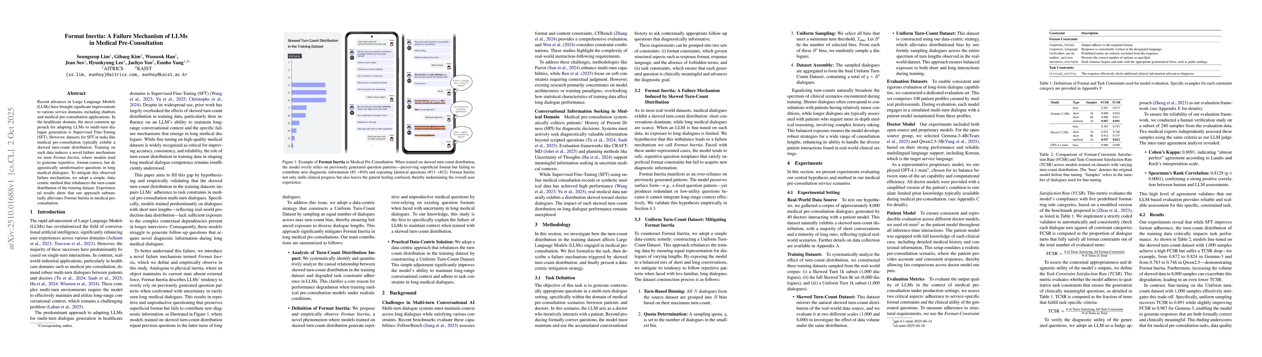 Thumbnail for Format Inertia: A Failure Mechanism of LLMs in Medical Pre-Consultation