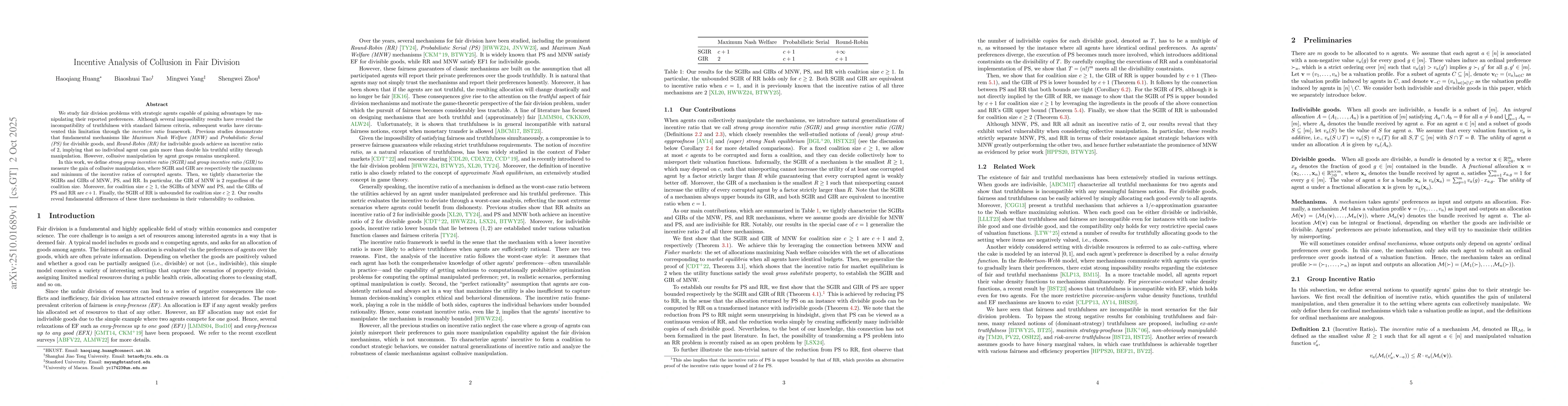 Thumbnail for Incentive Analysis of Collusion in Fair Division