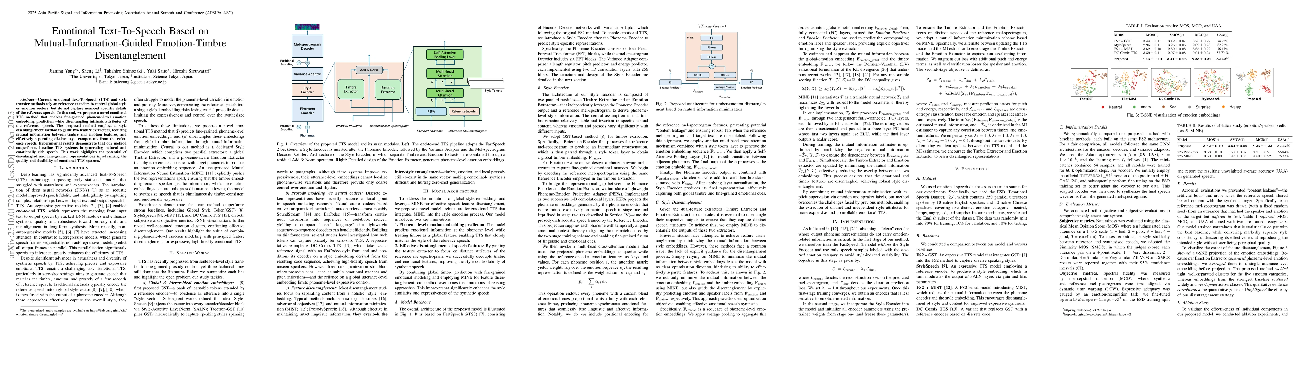 Thumbnail for Emotional Text-To-Speech Based on Mutual-Information-Guided
  Emotion-Timbre Disentanglement