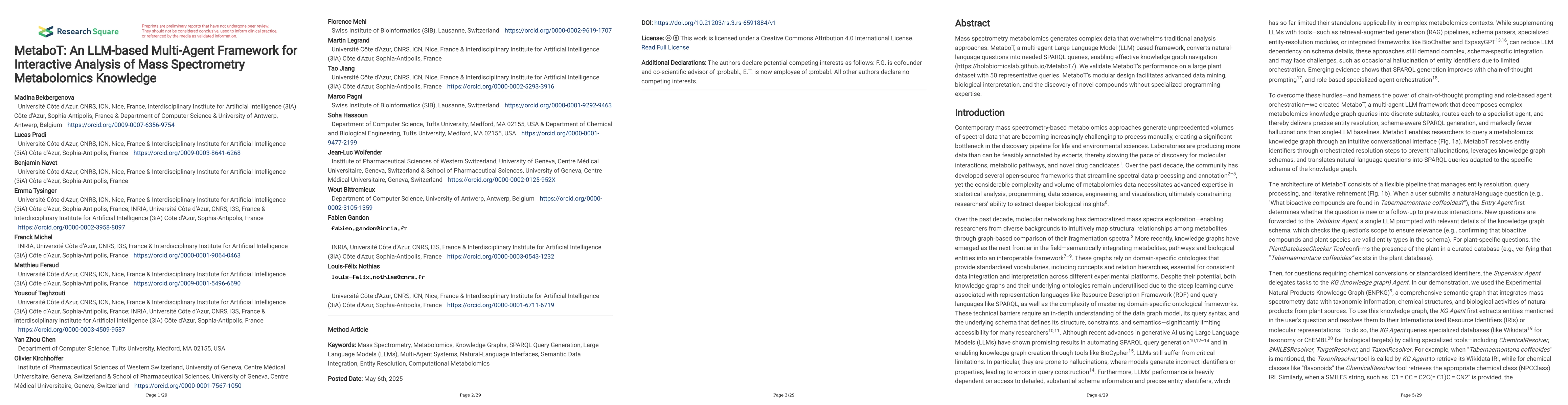 Thumbnail for MetaboT: AI-based agent for natural language-based interaction with
  metabolomics knowledge graphs