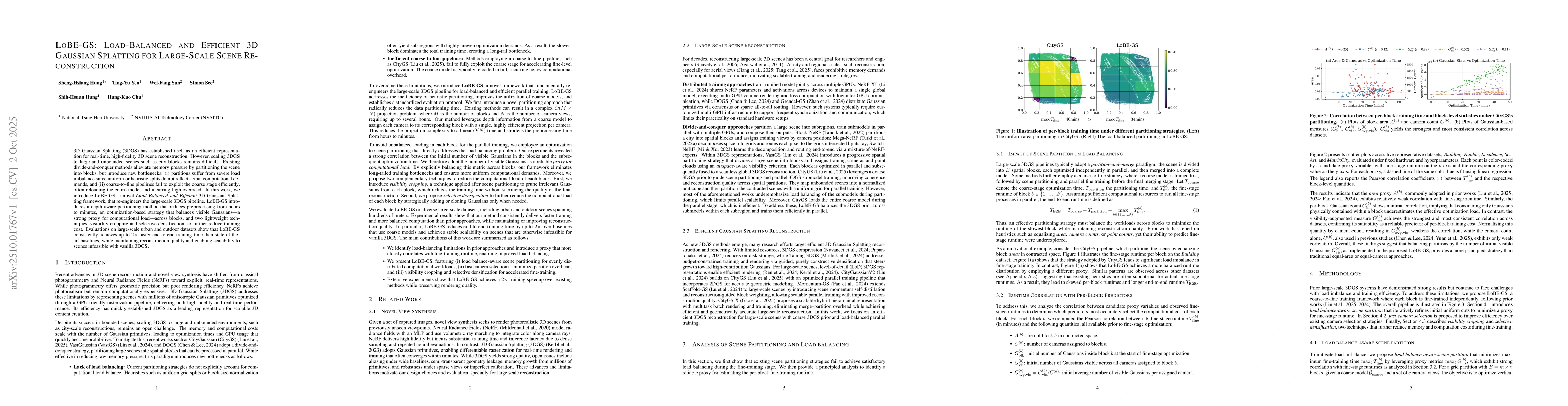 Thumbnail for LOBE-GS: Load-Balanced and Efficient 3D Gaussian Splatting for
  Large-Scale Scene Reconstruction