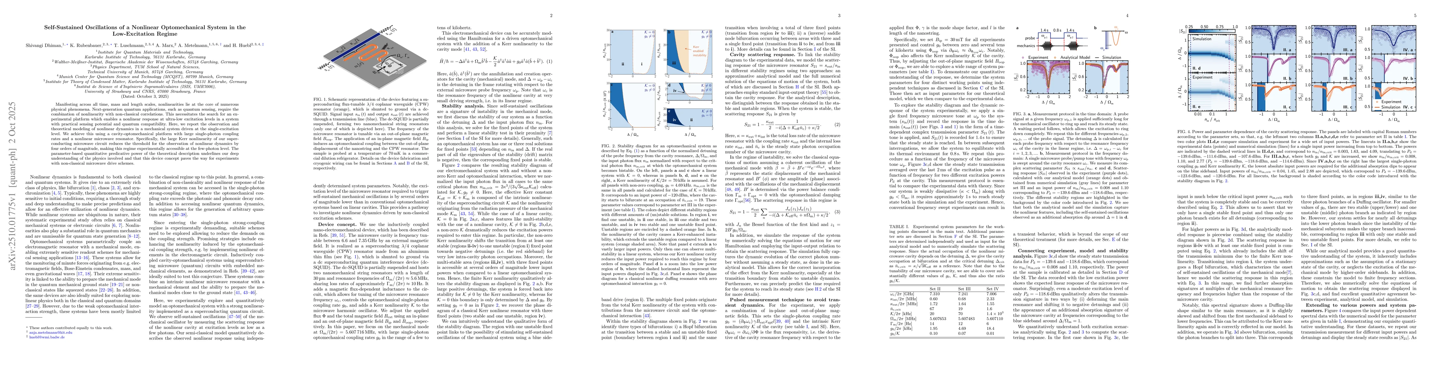 Thumbnail for Self-Sustained Oscillations of a Nonlinear Optomechanical System in the
  Low-Excitation Regime