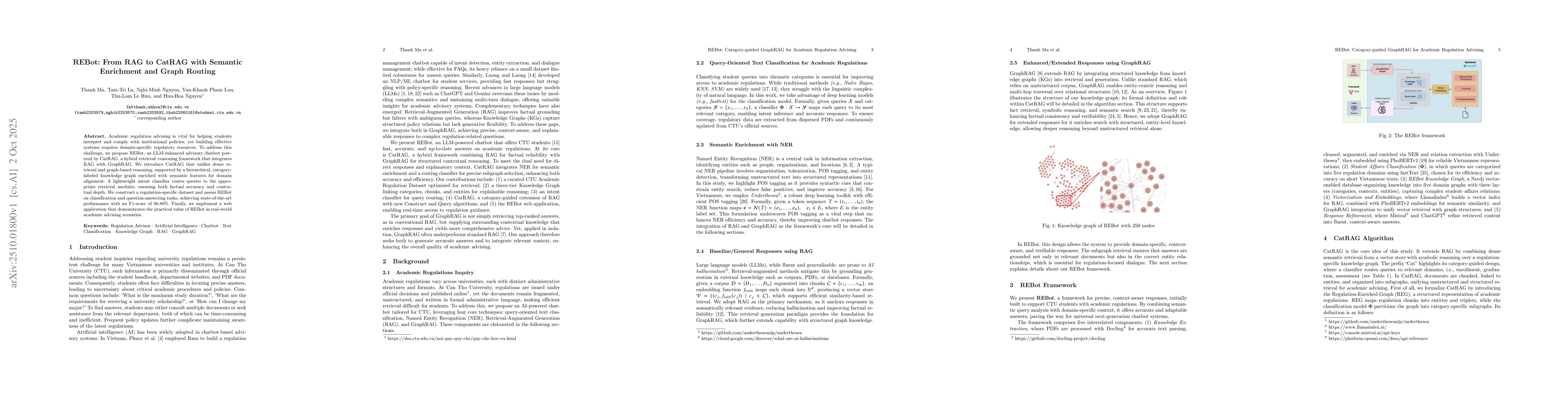 Thumbnail for REBot: From RAG to CatRAG with Semantic Enrichment and Graph Routing
