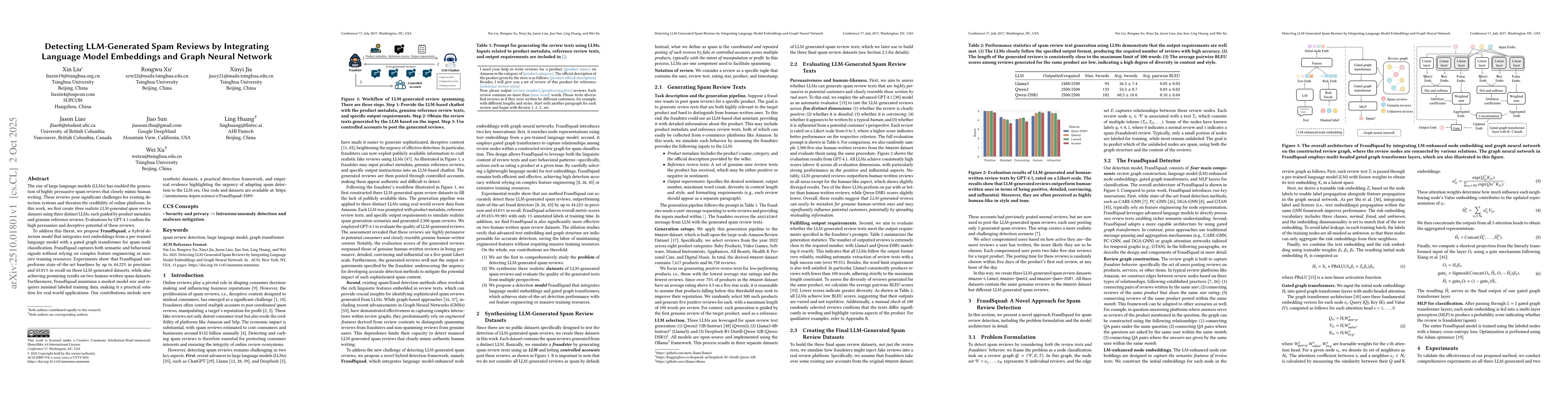 Thumbnail for Detecting LLM-Generated Spam Reviews by Integrating Language Model
  Embeddings and Graph Neural Network