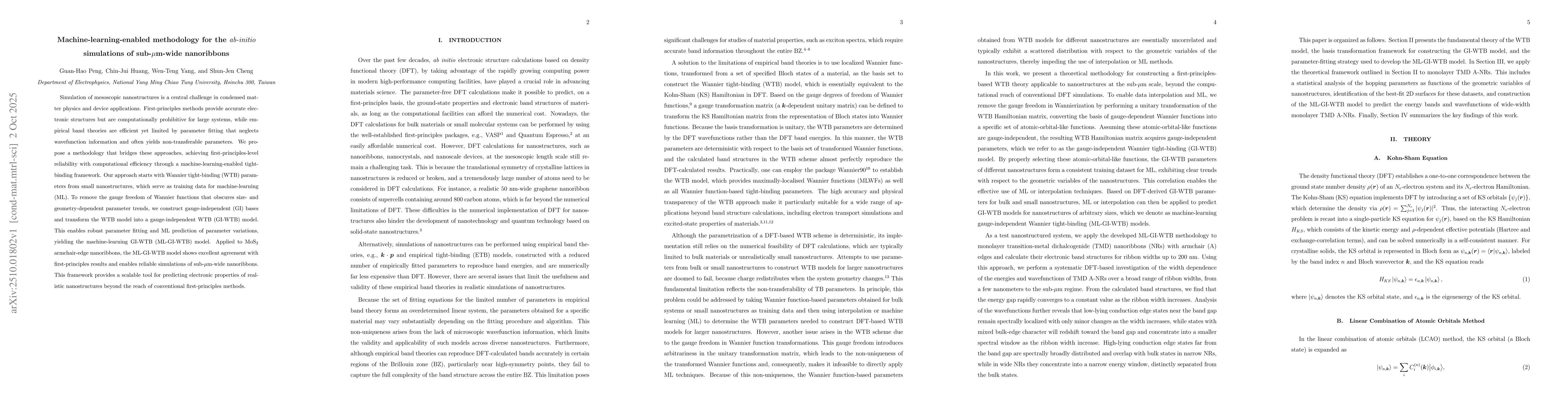 Thumbnail for Machine-learning-enabled methodology for the ab-initio simulations of
  sub-$μ$m-wide nanoribbons