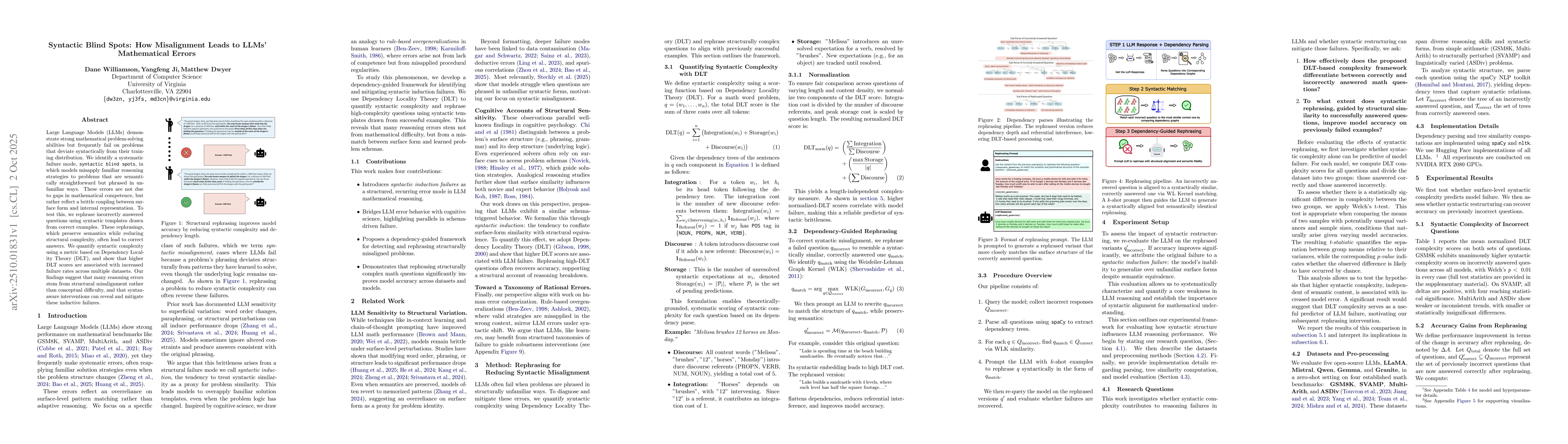 Thumbnail for Syntactic Blind Spots: How Misalignment Leads to LLMs Mathematical
  Errors