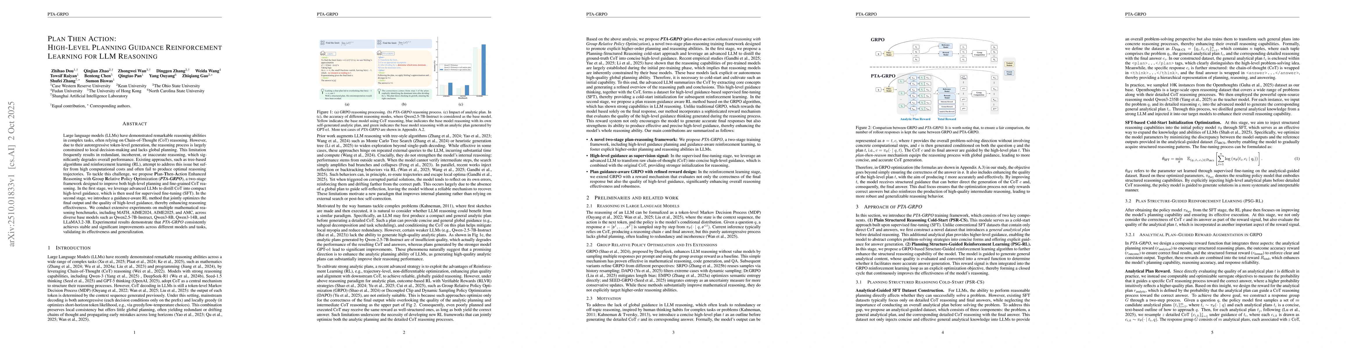 Thumbnail for Plan Then Action:High-Level Planning Guidance Reinforcement Learning for
  LLM Reasoning