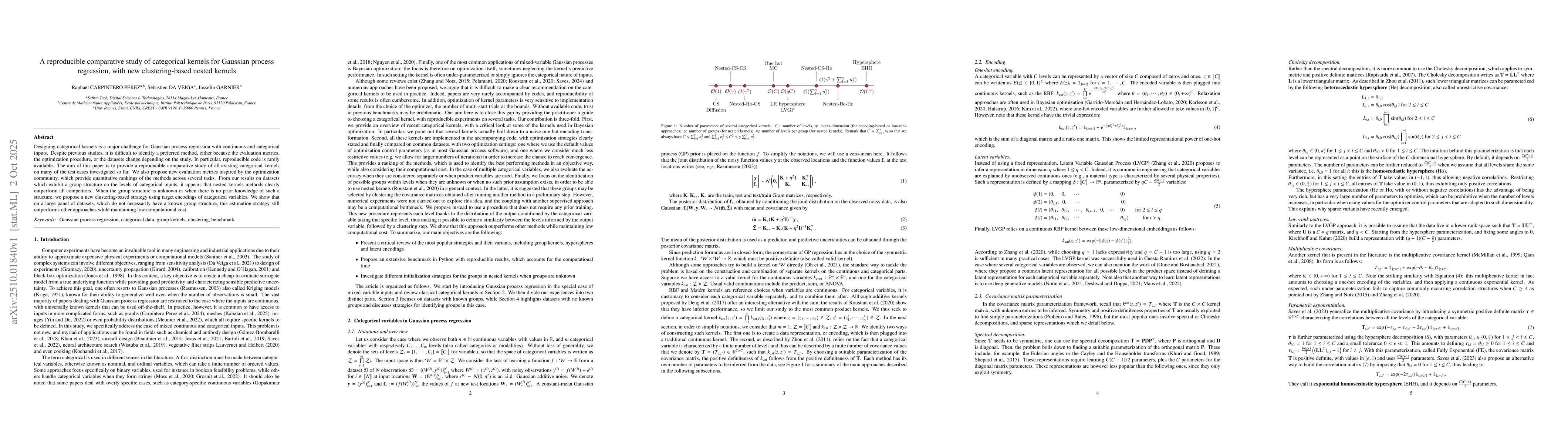 Thumbnail for A reproducible comparative study of categorical kernels for Gaussian
  process regression, with new clustering-based nested kernels