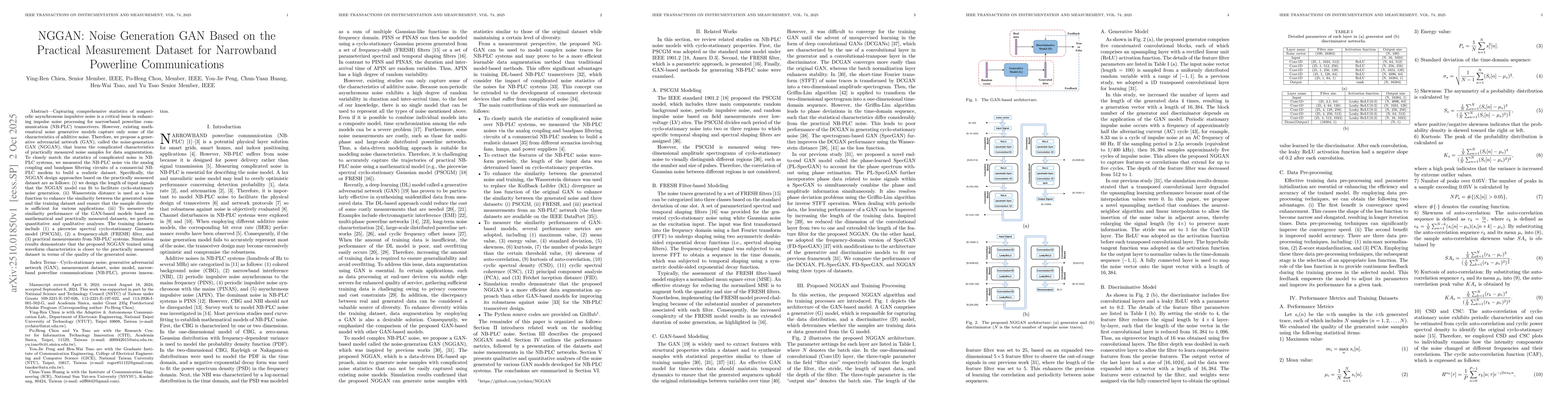 Thumbnail for NGGAN: Noise Generation GAN Based on the Practical Measurement Dataset
  for Narrowband Powerline Communications
