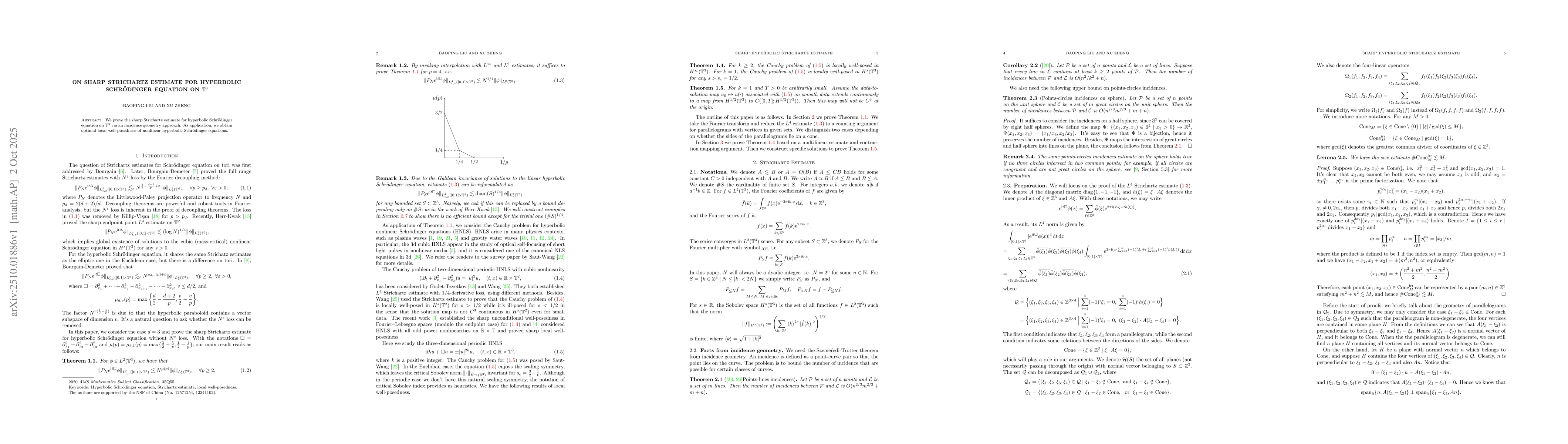 Thumbnail for On sharp Strichartz estimate for hyperbolic Schrödinger equation on
  $\mathbb{T}^3$