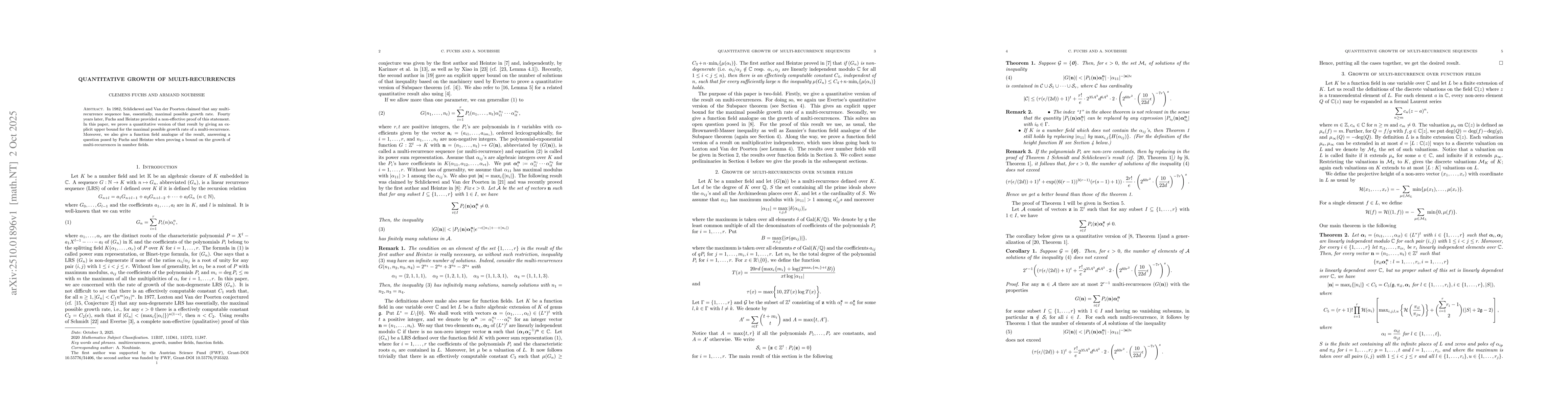 Thumbnail for Quantitative growth of multi-recurrence sequences