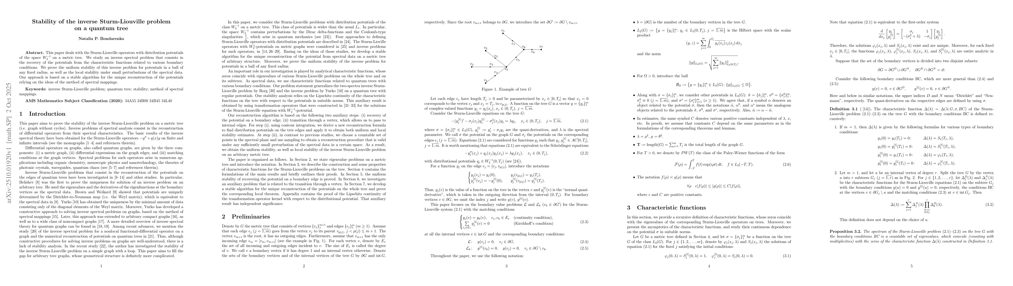 Thumbnail for Stability of the inverse Sturm-Liouville problem on a quantum tree