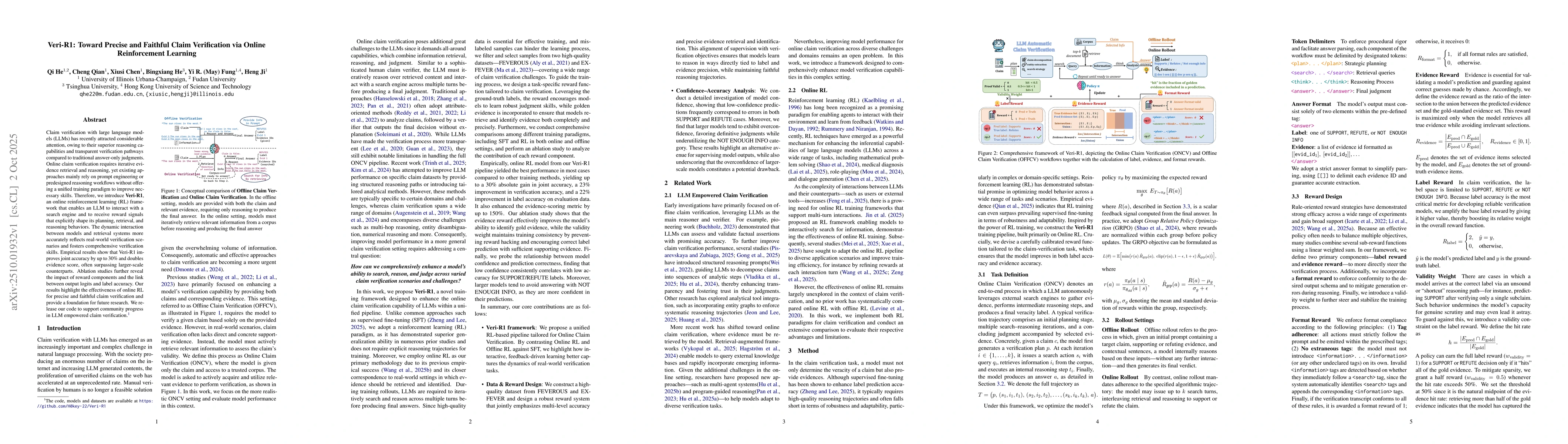 Thumbnail for Veri-R1: Toward Precise and Faithful Claim Verification via Online
  Reinforcement Learning