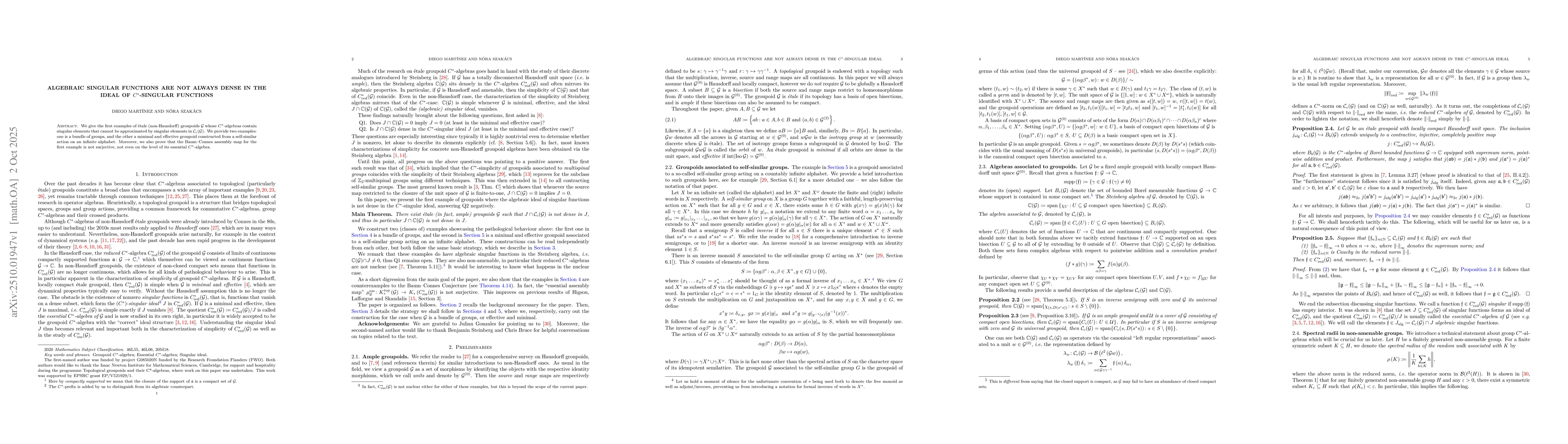 Thumbnail for Algebraic singular functions are not always dense in the ideal of
  $C^*$-singular functions