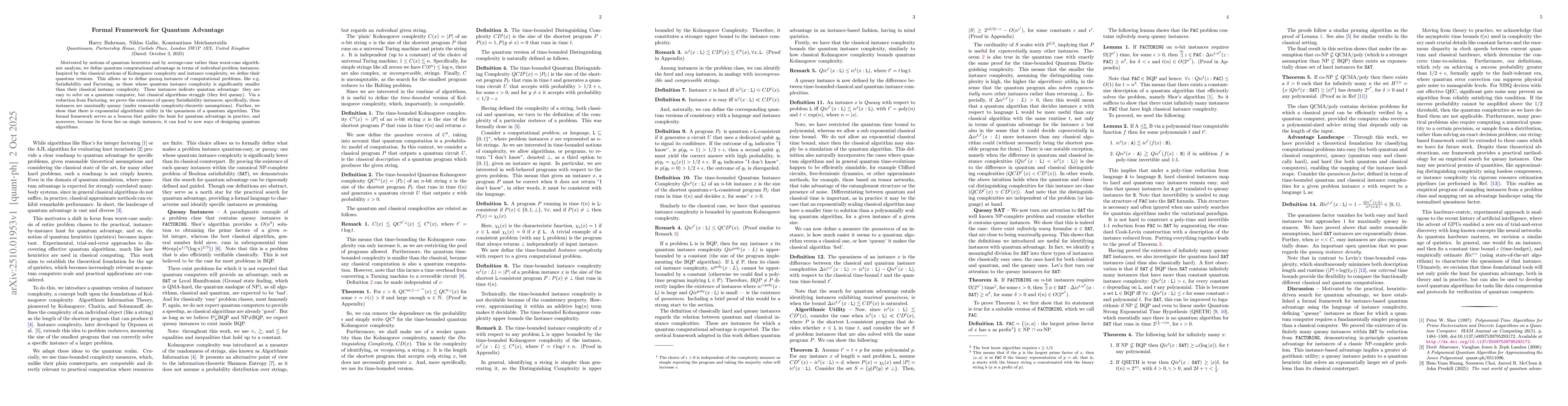 Thumbnail for Formal Framework for Quantum Advantage