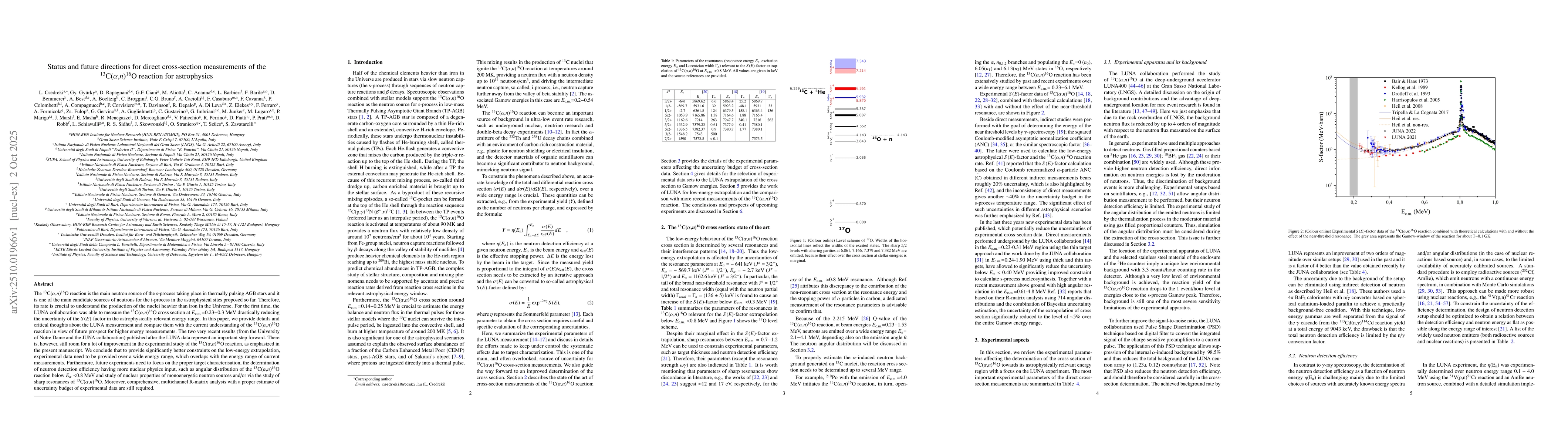 Thumbnail for Status and future directions for direct cross-section measurements of
  the 13C(a,n)16O reaction for astrophysics