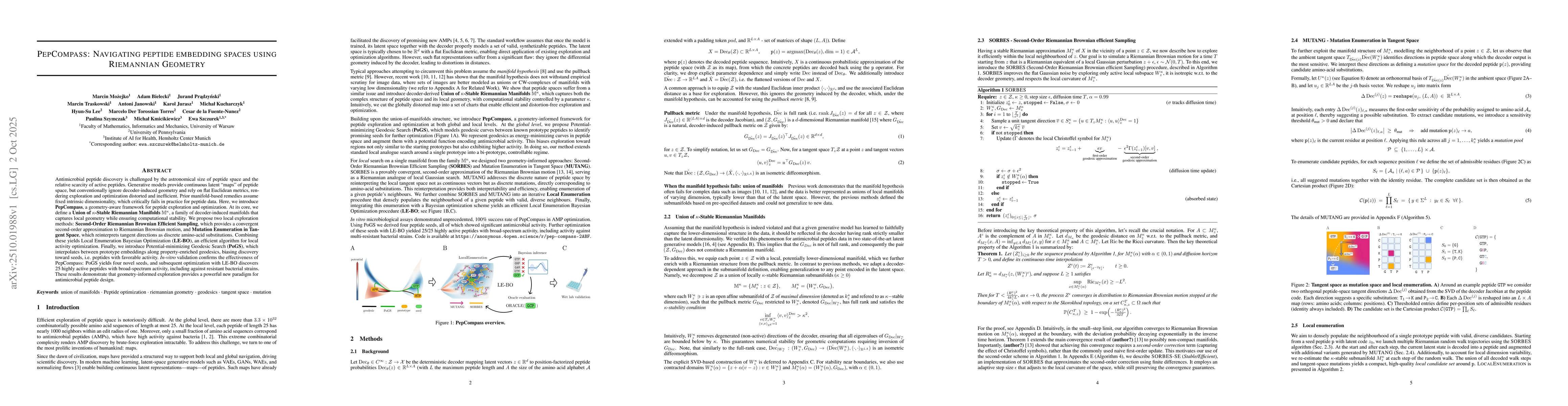Thumbnail for PepCompass: Navigating peptide embedding spaces using Riemannian
  Geometry
