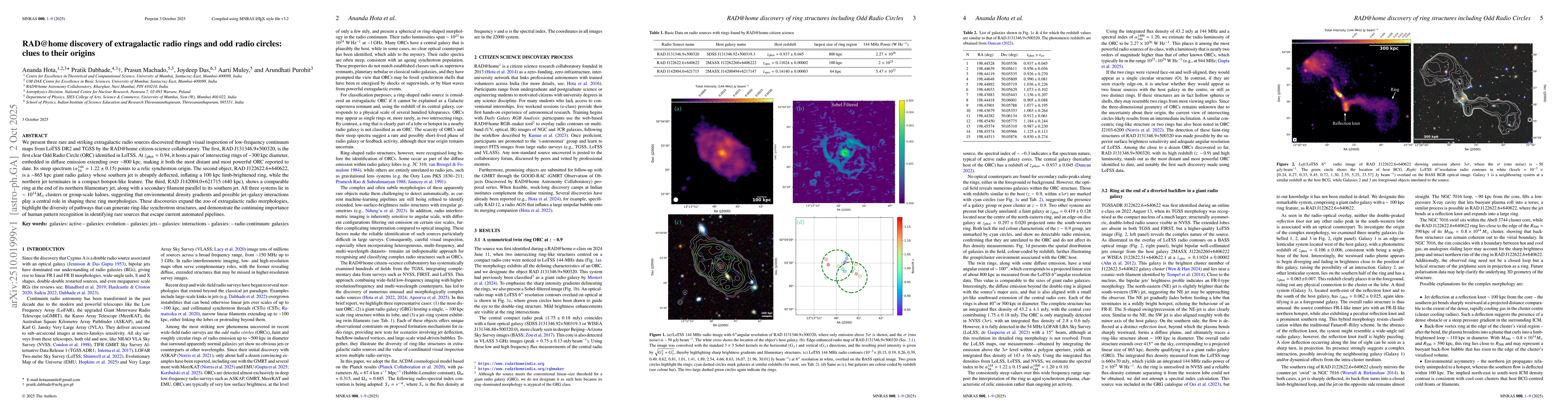 Thumbnail for RAD@home discovery of extragalactic radio rings and odd radio circles:
  clues to their origins