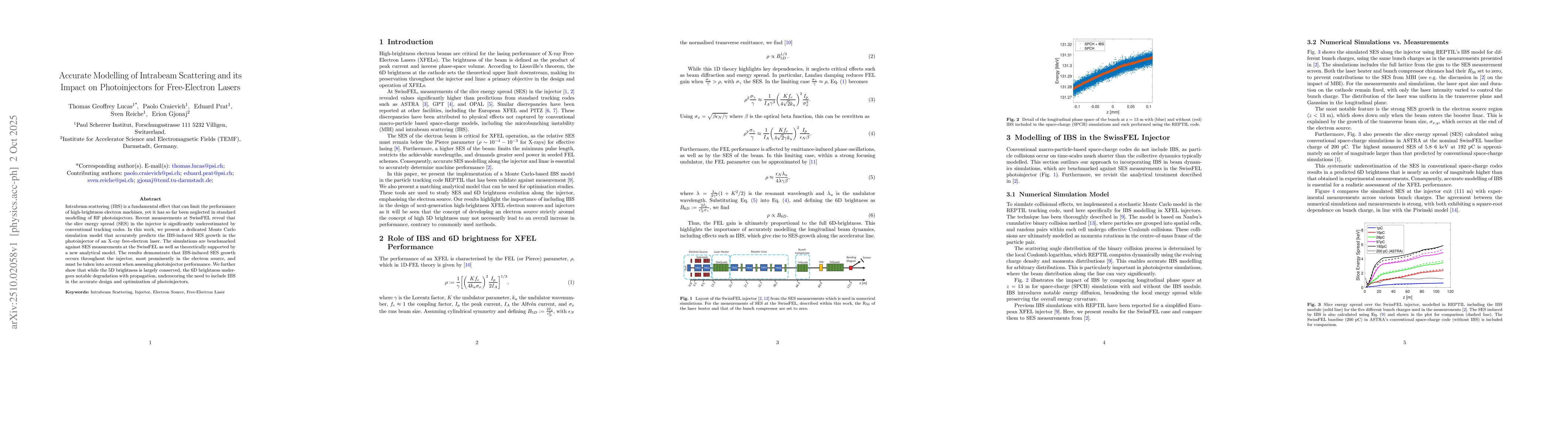 Thumbnail for Accurate Modelling of Intrabeam Scattering and its Impact on
  Photoinjectors for Free-Electron Lasers