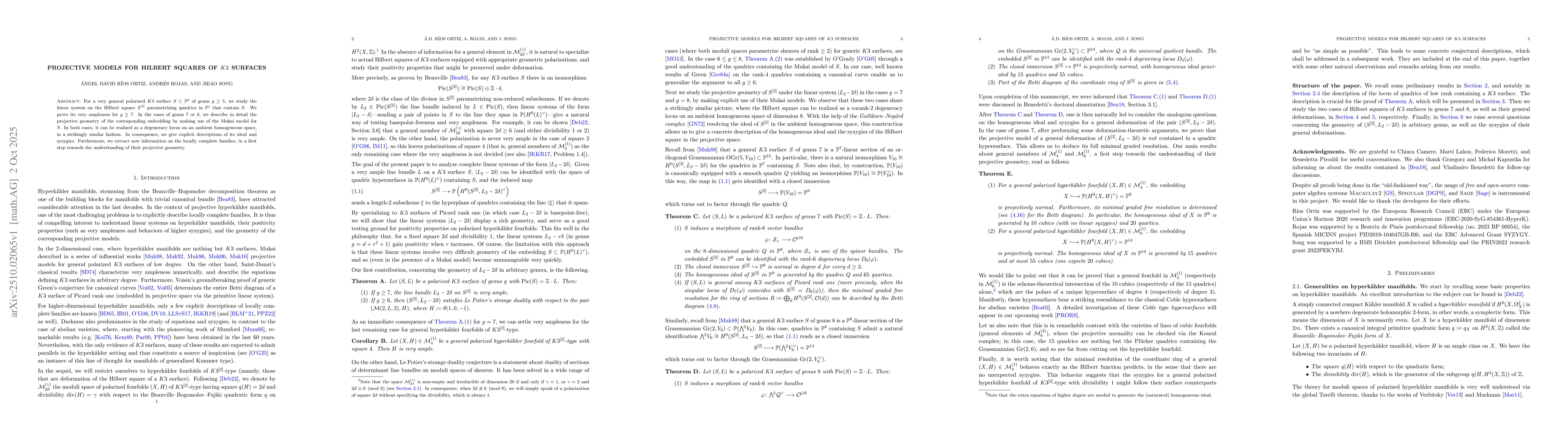 Thumbnail for Projective models for Hilbert squares of $K3$ surfaces