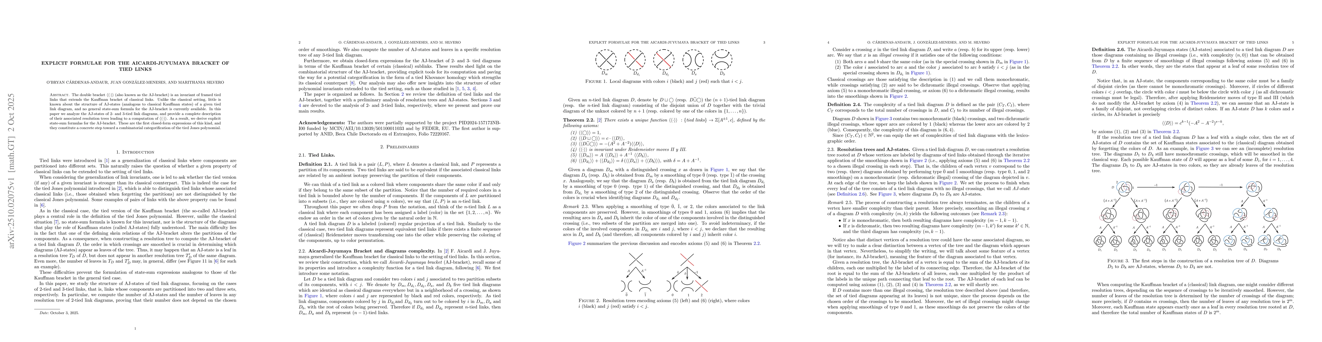 Thumbnail for Explicit formulae for the Aicardi-Juyumaya bracket of tied links