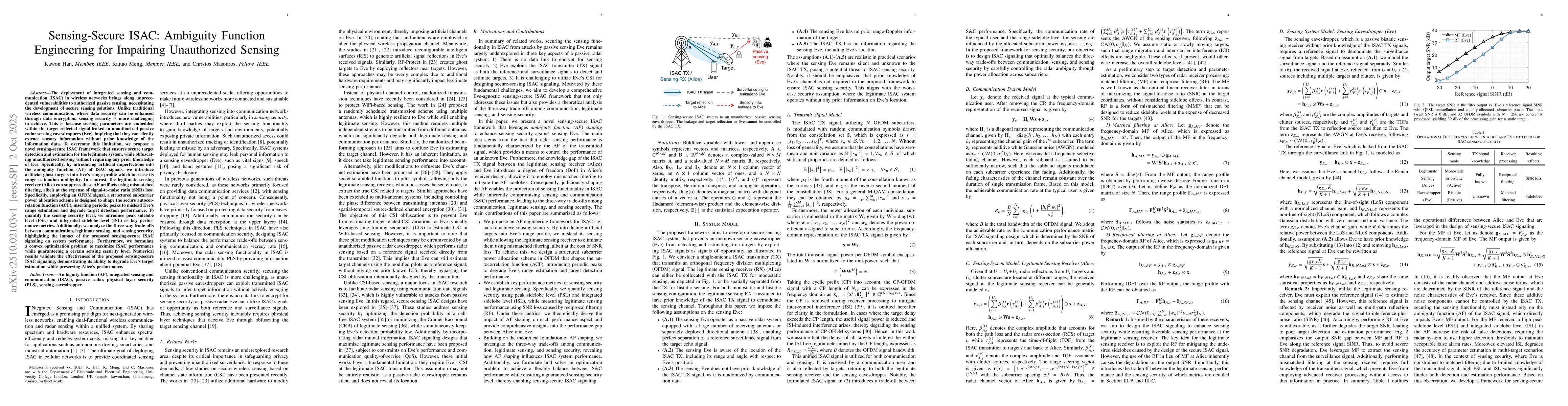 Thumbnail for Sensing-Secure ISAC: Ambiguity Function Engineering for Impairing
  Unauthorized Sensing