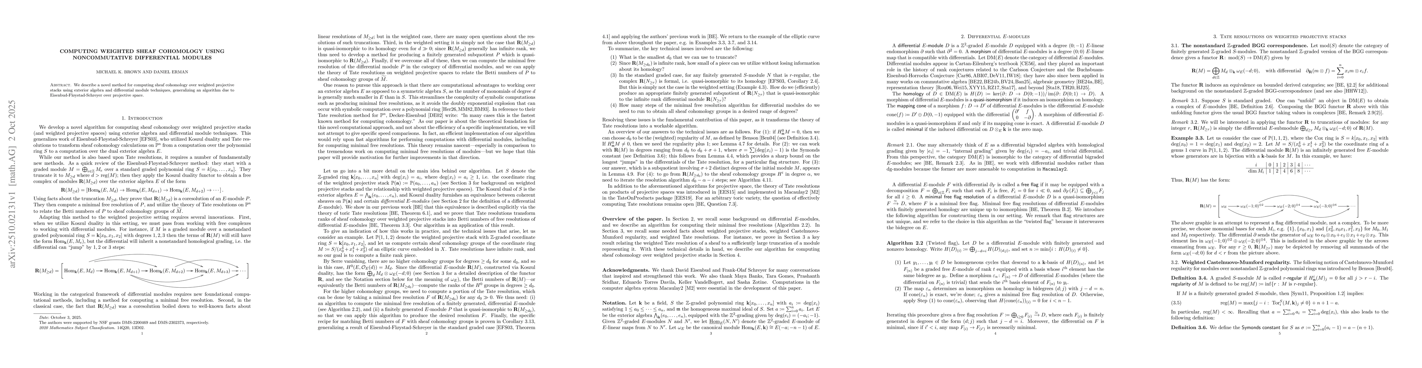Thumbnail for Computing weighted sheaf cohomology using noncommutative differential
  modules